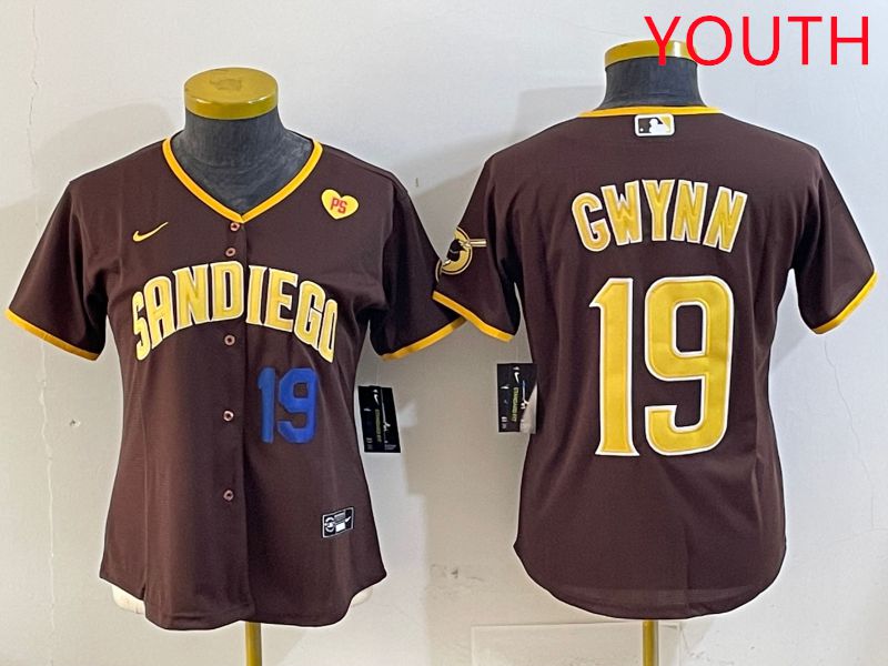 Youth San Diego Padres #19 Gwynn Brown Game 2025 Nike MLB Jersey style 3->washington nationals->MLB Jersey